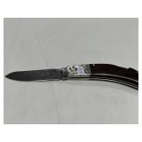 ENGRAVED LOCKBACK POCKET KNIFE - WOOD HANDLE - 7"