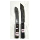 (2) VTG BUTCHER KNIVES - NO MAKERS MARK - 6" & 7"