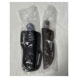 (2) NEW 8 1/2" FIXED BLADE KNIVES WITH LEATHER