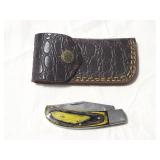 SINGLE BLADE FOLDING POCKET KNIFE W/ DAMASCUS