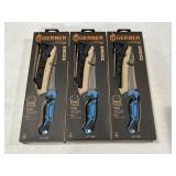(3) GERBER CONTROLLER SALTWATER 6" FILLET KNIVES