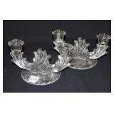 FOSTORIA "NAVARRE"  DOUBLE CANDLEHOLDER PAIR