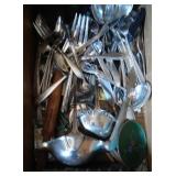 4 DRAWERS OF SILVER PLATE FLATWARE & MORE