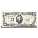 SERIES 1950-A $20 FEDERAL RESERVE NOTE - MISCUT