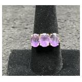 14K GOLD AND 3 AMETHYST RING - 3.5 GRAMS TOTAL