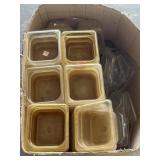 COMMERCIAL PLASTIC FOOD STORAGE PANS W/ LIDS