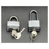 (2) MASTER LOCKS W/ KEYS
