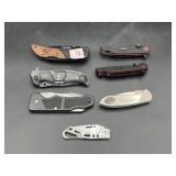 (7) POCKET KNIVES - ASSORTED - BUCK, HUSKY, OZARK