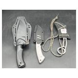 (3) FIXED BLADE KNIVES W/ SHEATHS