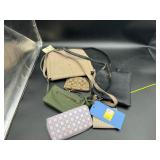 6 PIECES - LADIES COIN PURSE, WALLETS, HANDBAGS