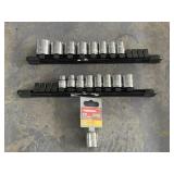 (2) SOCKET ORGANIZER RAILS W/ (8) SOCKETS ON EACH-