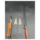 LARGE TACTICAL FIXED BLADE KNIFE (13" BLADE), (2)