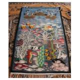 Hand Woven Egyptian Wool Tapestry of Marine Life