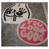 You Look Good & Hand Print Butt Cheek Rugs