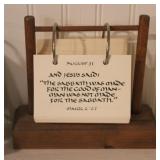 Wooden Perpetual Desk Calendar w/ Daily Scripture