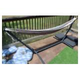 Striped 2-Person Canvas Freestanding Hammock