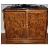 Mid Century Modern Burlwood & Brass Cabinet