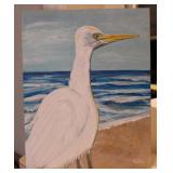 White Egret Painting by CC