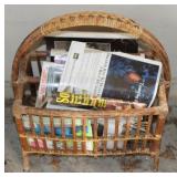 Rattan Magazine Rack MCM Style