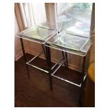 (2) CB2 Chiaro Clear Acrylic Counter Stools