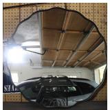 Black Wavy Edged Round Wall Mirror