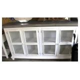 White Farmhouse Style 4 Door Console Cabinet