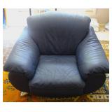 Italian Leather Natuzzi Navy Arm Chair