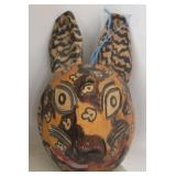 Hand Carved & Painted Folk Art Bunny Mask