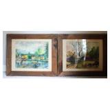 (2) Watercolor Landscape Paintings - Artist Signed