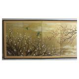 Traditional Style 4 Panel Folding Silk Wall Art