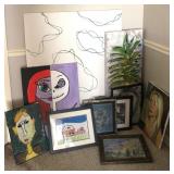 (11) Various Hand Painted & Print Artworks