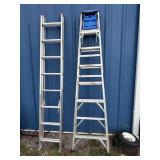 2 ALUM LADDERS ONE EXT AND ONE FOLDING