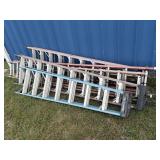 LARGE ASSORTMENT OF FIBER GLASS LADDERS