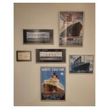 6pc Ship Theme Framed Pictures