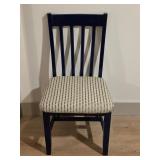 Blue Slat Back Accent Chair