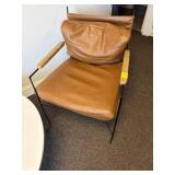 Metal frame, and leather chair