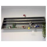 53ï¿½x15ï¿½ galvanize look shelf with cow figurines