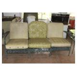 WROUGHT IRON 3PC PATIO SOFA & END TABLES