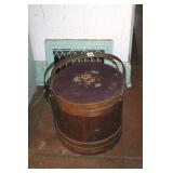 SEWING PAIL WITH SEWING ITEMS