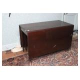 BIGGS MAHOGANY DROP LEAF DINING TABLE