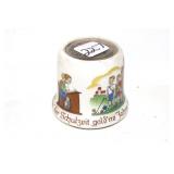 ANTIQUE GERMAN PORCELAIN COIN BANK