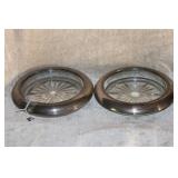TWO STERLING RIM ASHTRAYS