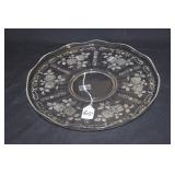 FOSTORIA "MIDNIGHT ROSE" 14" TRAY