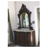 VICTORIAN WALNUT MARBLE TOP DRESSER