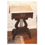 MAHOGANY LYRE-HARP ACCENT TABLE