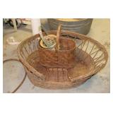 WICKER DOG BED AND OTHER BASKETS
