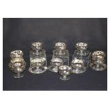 SILVER DECORATED SHERBETS AND UNDER DISHES