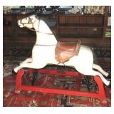 ANTIQUE WOOD GLIDER ROCKING HORSE