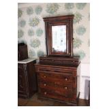 AMERICAN EMPIRE STYLE DRESSER WITH MIRROR