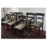 SET OF 8 DINING CHAIRS W/NEEDLEPOINT SEATS